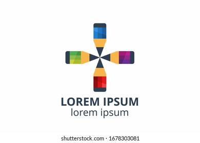 Creative idea shape pencil icon design illustration. Template logo for school, writer, art and studio company, architecture corporate, or any business.
