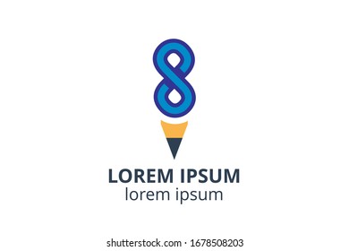 Ilustración de diseño de icono de forma de idea creativa. Logo de plantilla para la escuela, el escritor, la empresa de arte y estudio, la empresa de arquitectura o cualquier negocio.
