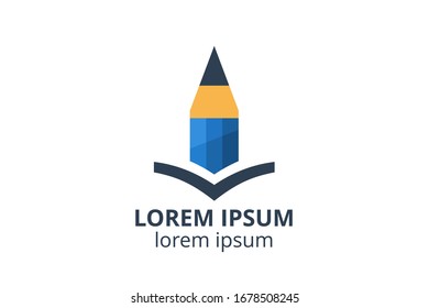 Creative idea shape pencil icon design illustration. Template logo for school, writer, art and studio company, architecture corporate, or any business.