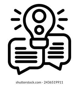 Creative idea solution icon outline vector. Brainstorming corporate workshop. Cognitive teamwork session