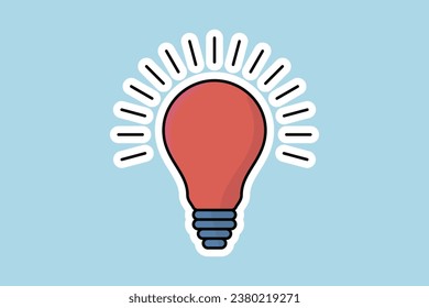 Creative idea sticker design vector logo concept illustration. Lightbulb sticker logo icon design.