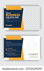 Creative Idea unique style Professional postcard design template, corporate business postcard  design for your business. Corporate, luxury, professional postcard template
