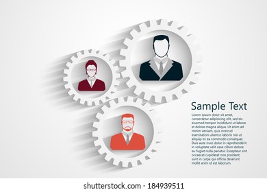 Creative idea of united team or community. Vector illustration