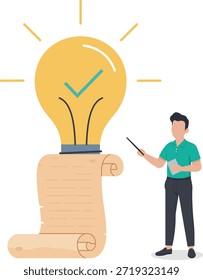 Creative Idea Validation and Successful Project Approval Concept Illustration