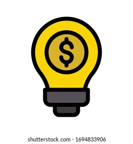 creative idea vector flat color icon 