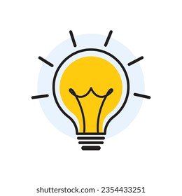 Creative Idea Vector Illustration With Light Bulb. Light Bulb Vector Icon. Thinking Concept, Idea Sign, Solution 