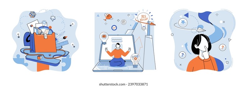 Creative idea vector illustration. Thoughtful advice and diverse opinions can fuel creative thinking and generate innovative ideas in business Cultivating positive attitude towards creativity