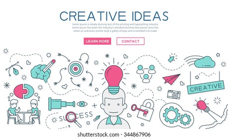 Creative Idea for website banner and landing page , eps10 vector format