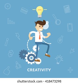 Creative ideas business concept flat abstract isolated vector illustration