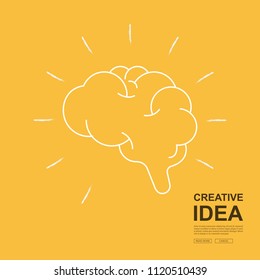 Creative ideas concept.The brain represents initiation.Open vision lead to success. Vector illustrations