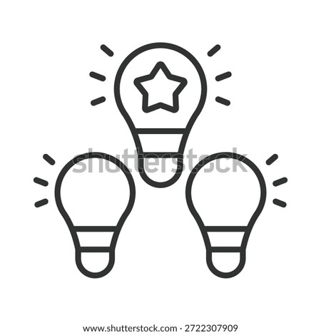 Creative ideas concept, icon in line design. creativity, idea, inspiration, innovation, brainstorming, concept, solution on white background vector. creative ideas editable stroke icon