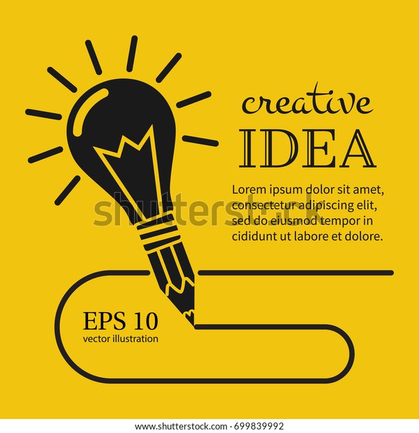 Creative Ideas Concept Pencil Light Bulb Stock Vector Royalty Free 699839992
