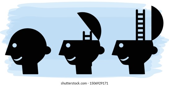 Creative ideas, emotions or psychology concept, Think outside the box Vector illustration.