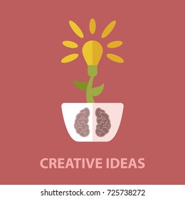 Creative ideas flat concept. Vector illustration. Element template for design.