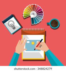 Creative ideas graphic designer, vector illustration eps10