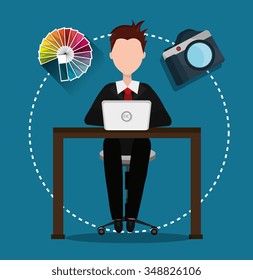 Creative ideas graphic designer, vector illustration eps10