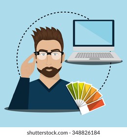 Creative ideas graphic designer, vector illustration eps10