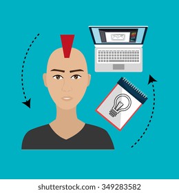 Creative ideas graphic designer, vector illustration eps10