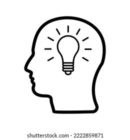 Creative ideas light bulb concept color editable