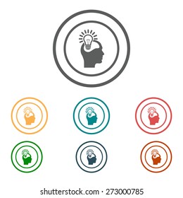 Creative ideas light bulb concept. Ideas icon.