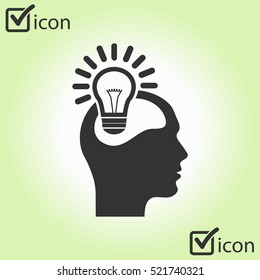 Creative ideas light bulb concept. Ideas icon.