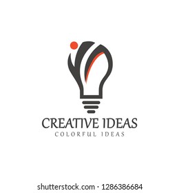 Creative ideas logo design template. Creative people logo. Vector illustration