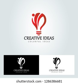 Creative ideas logo. Creative people logo, Vector illustration
