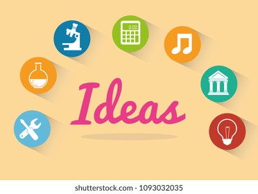 creative ideas set icons