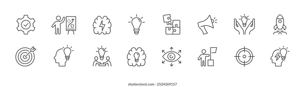 Creative ideas thin line icons. Ideas icon. Vector.