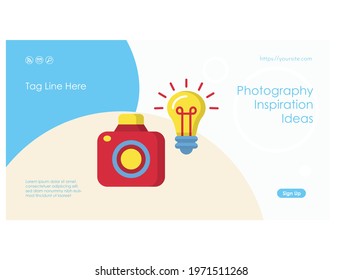 Creative ideas web page or banner flat template