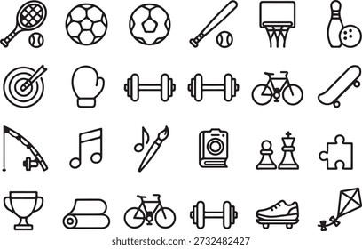 Conjunto de iconos de arte de línea de grasa de ideas creativas