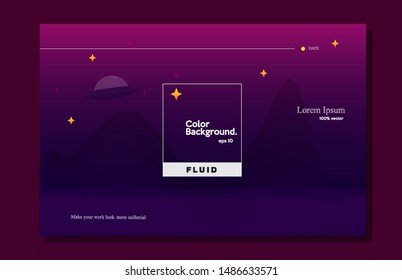 Creative illustrasi night sea. Trendy gradient abstract shape composition eps10 -vector