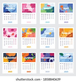 creative illustrated 2021 calendar templat
