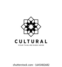 Creative illustration abstract art flower frame pattern Graphic logo Design template