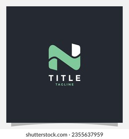 Creative Illustration abstract modern N sign geometric logo design template