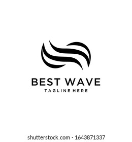 Creative illustration abstract sea Water wave Logo icon Template