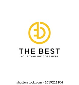 Creative illustration B with circle Electric Concept logo design template 