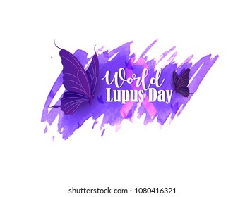 Creative Illustration Background Of World Lupus Day with butterfly 