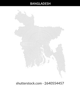 Creative illustration of Bangladesh formed with circular lines