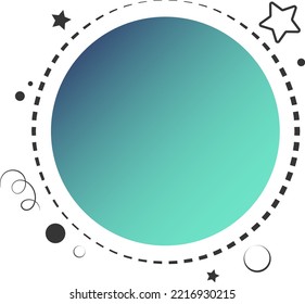 Creative illustration banner message round. Template advertising colored abstract