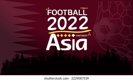Creative illustration banners, concepts and modern ideas.LOGO "finals football 2022 continent asia"
