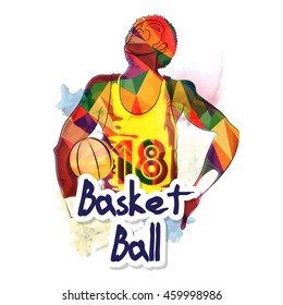 Creative illustration of Basketball Player made by abstract design for Sports concept.