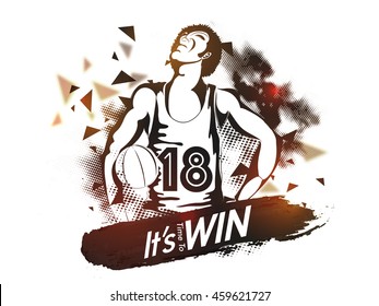 Creative illustration of Basketball player on abstract background for Sports concept.