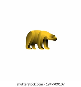 Creative illustration of bear logo icon design vector in gradient style