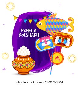 Creative Illustration of bengali new year pohela boishakh greeting card background. Creative Illustration of bengali new year pohela boishakh greeting card background.