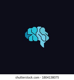 creative illustration of brain logo vector