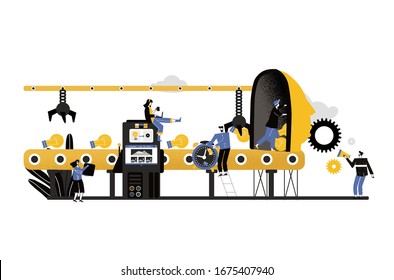 creative illustration business graphics,abstract person's head, filled with ideas of thought and analytics,replacing old with new.the company is engaged in joint search for ideas,vector illustration