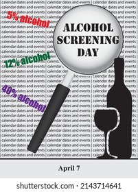 Ilustración creativa de fechas y eventos del calendario en abril - Día de Detección de Alcohol