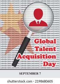 Creative Illustration For Calendar Dates And Events In September - Global Talent Acquisition Day