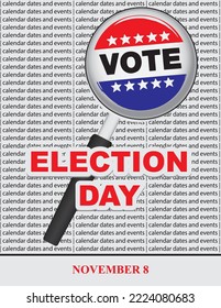 Creative illustration for calendar dates and events in November - Election Day